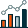 Pictogramme montrant l'analyse et le contrôle de gestion du cabinet